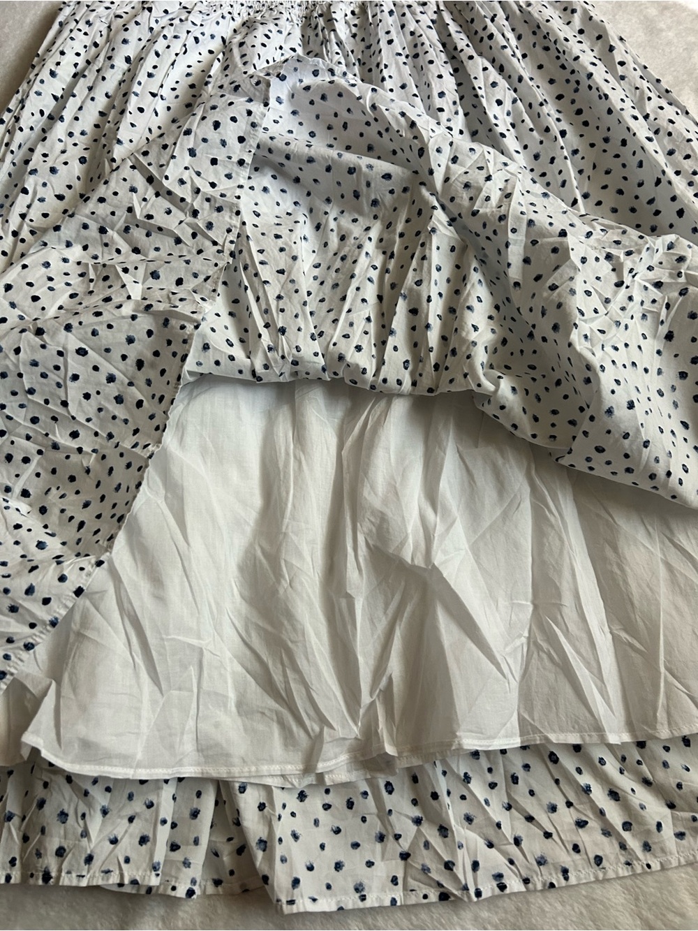 J. Crew White Maxi Skirt with Black Dot Print - Picture 11 of 12